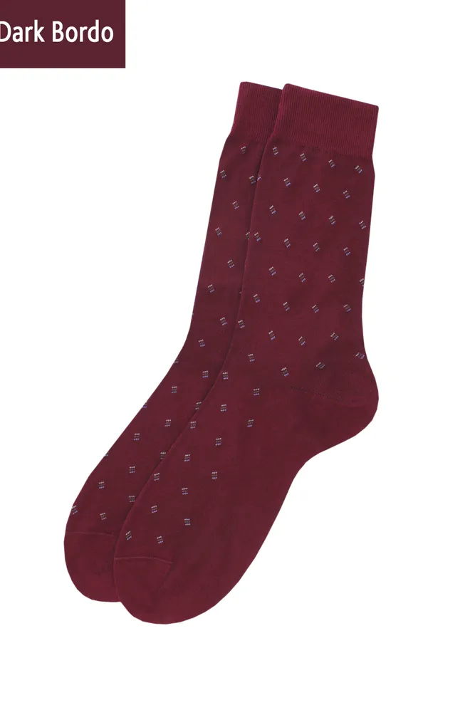 Шкарпетки чоловічі високі з малюнком Elegant 301 Giulia (dark bordo)