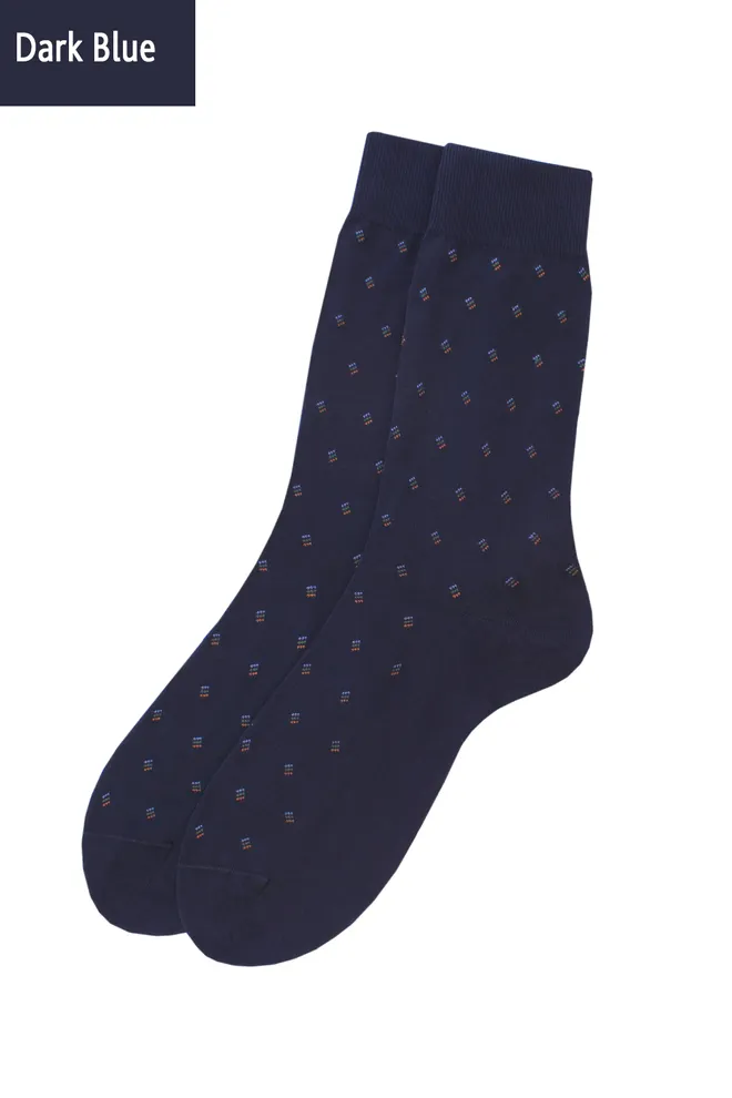 Шкарпетки чоловічі високі з малюнком Elegant 301 Giulia (dark blue)