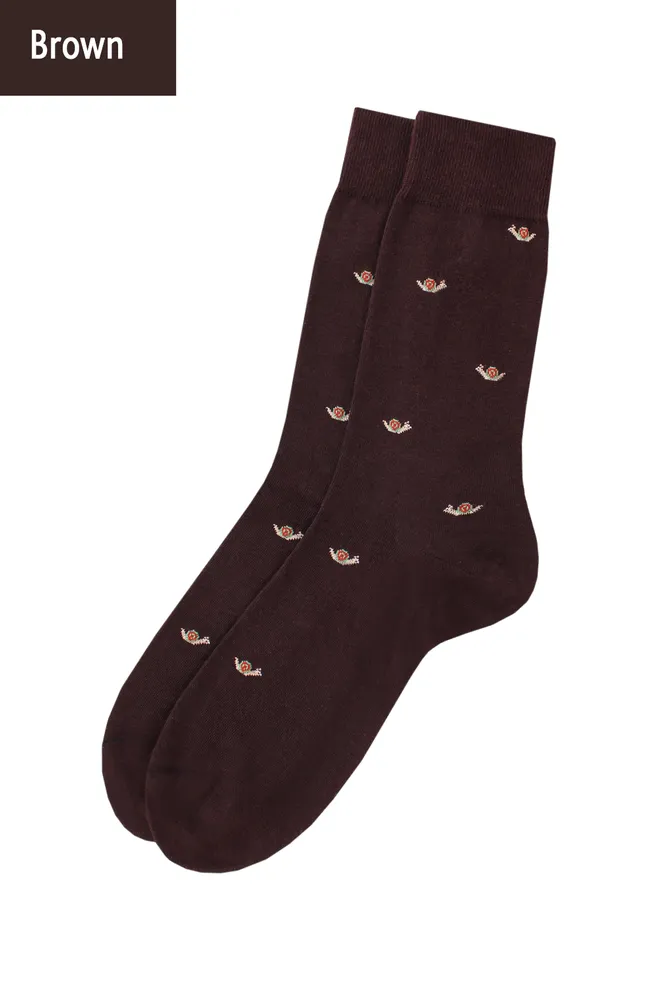 Шкарпетки чоловічі високі з малюнком Elegant 401 Giulia (brown)