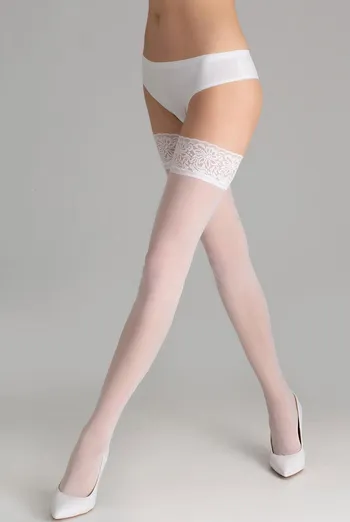 Чулки на силиконовой резинке Emotion 40 den Giulia (bianco) Чулки на силиконовой резинке Emotion 40 den Giulia (bianco)