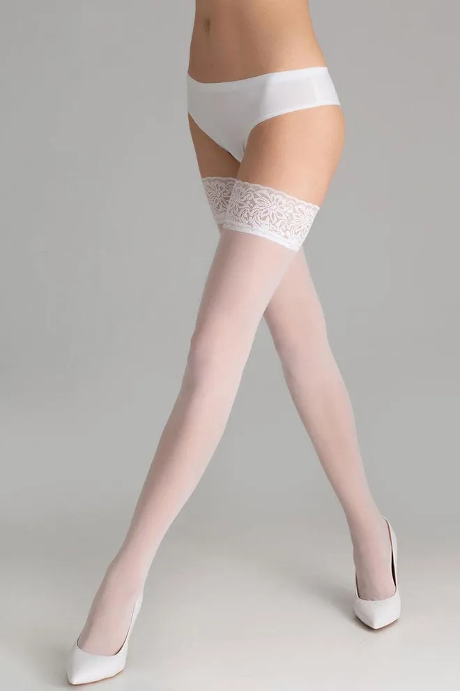 Чулки на силиконовой резинке Emotion 40 den Giulia (bianco)