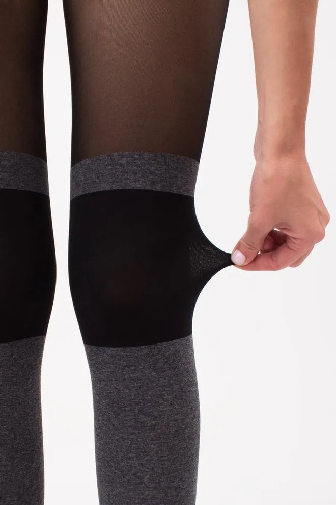 Колготки с имитацией чулок Enjoy melange 60 den model 2 Giulia (dark grey melange), серый