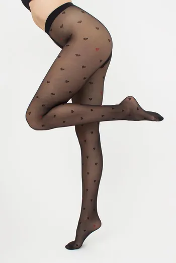 Колготки с рисунком сердечко Eva 20 den model 1 Giulia (nero)