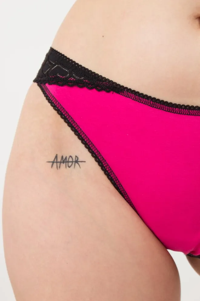 Женские кружевные трусики бразилиана Elegant 2204/61 Giulia (pink/black)