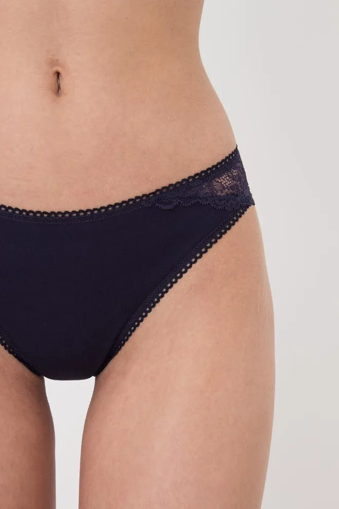 Женские кружевные трусики бразилиана Elegant 2204/61 Giulia (navy)