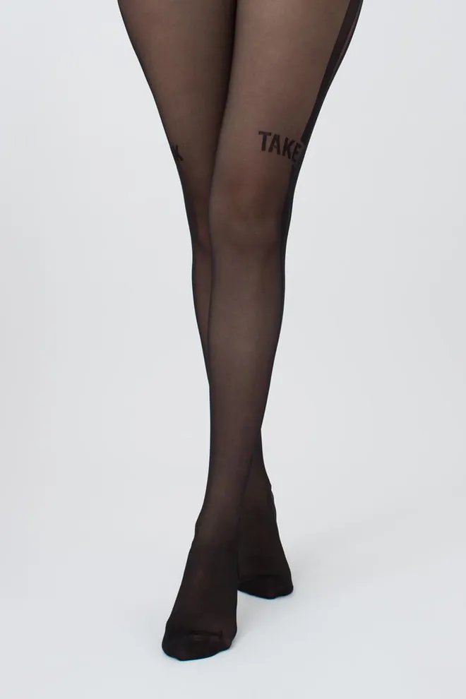 Колготки з написом Fashionista 40 den model 6 Giulia (nero)