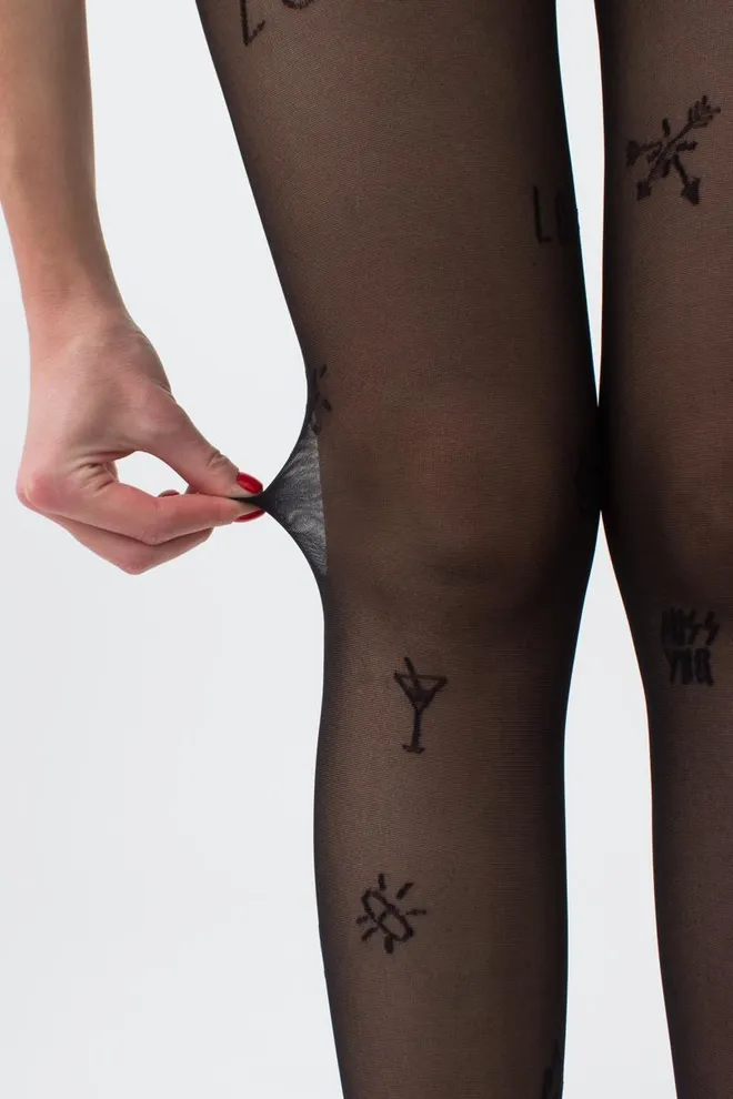 Колготки с принтом Fashionista 40 den model 7 Giulia (nero)