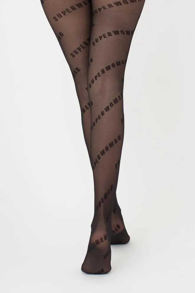 Колготки с надписью Fashionista 40 den model 8 Giulia (nero)