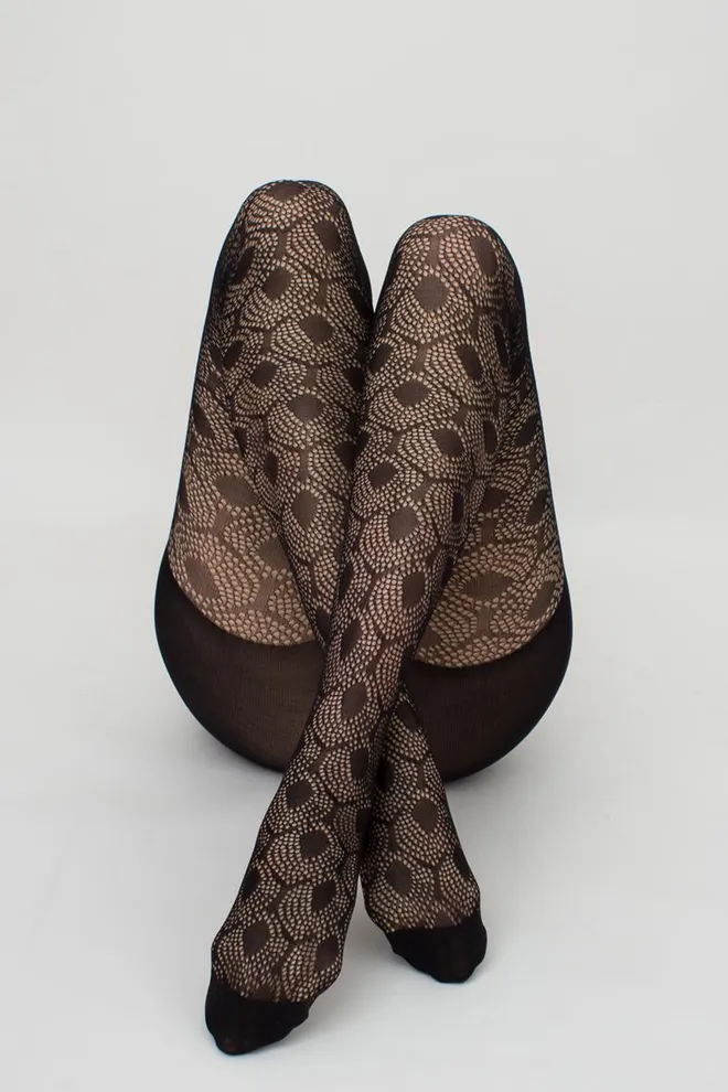 Колготки в сетку с рисунком Fashion net 40 den model 1 Giulia (nero), черный