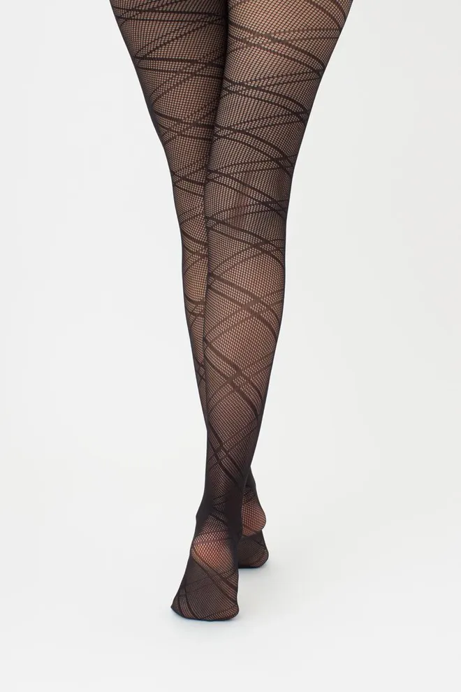Колготки в сеточку с геометрическим рисунком Fashion Net 40 den model 4 Giulia (nero)
