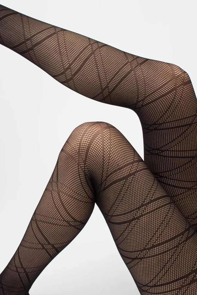 Колготки в сеточку с геометрическим рисунком Fashion Net 40 den model 4 Giulia (nero)