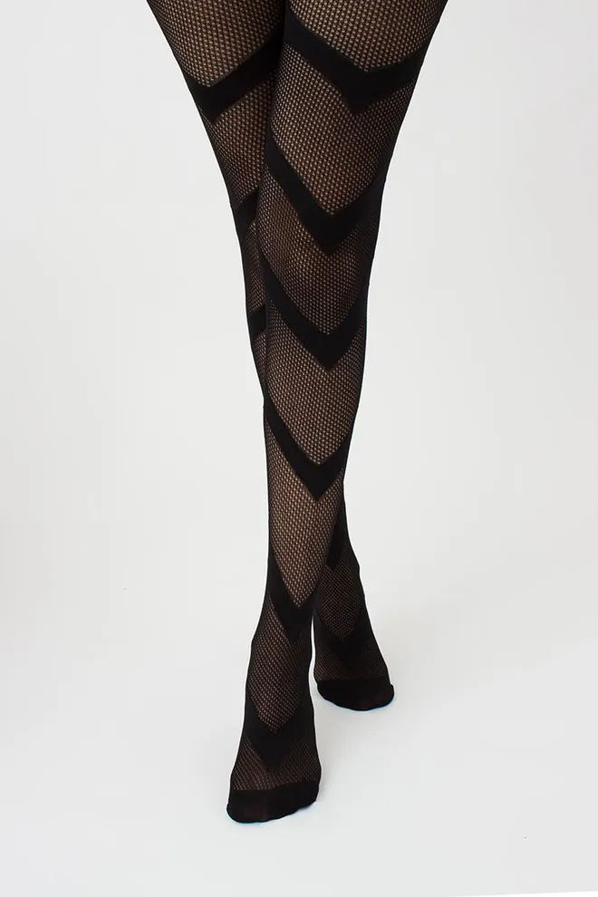 Колготки в сеточку с геометрическим рисунком Fashion Net 40 den model 7 Giulia (nero)