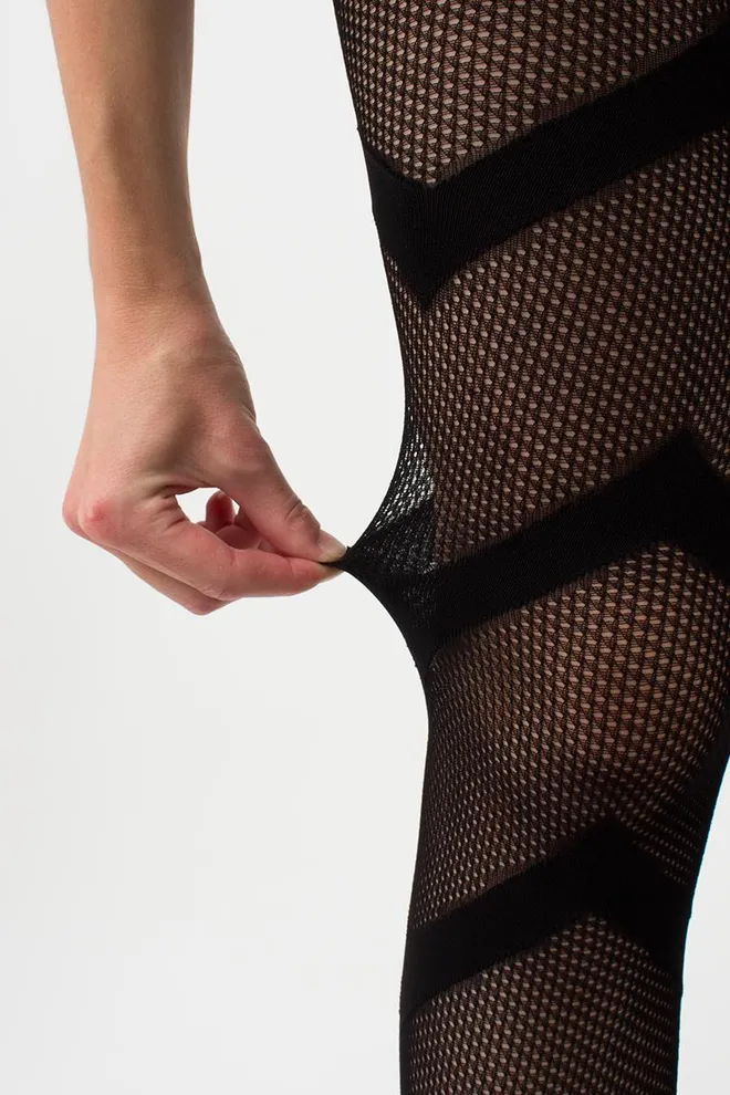 Колготки в сеточку с геометрическим рисунком Fashion Net 40 den model 7 Giulia (nero)