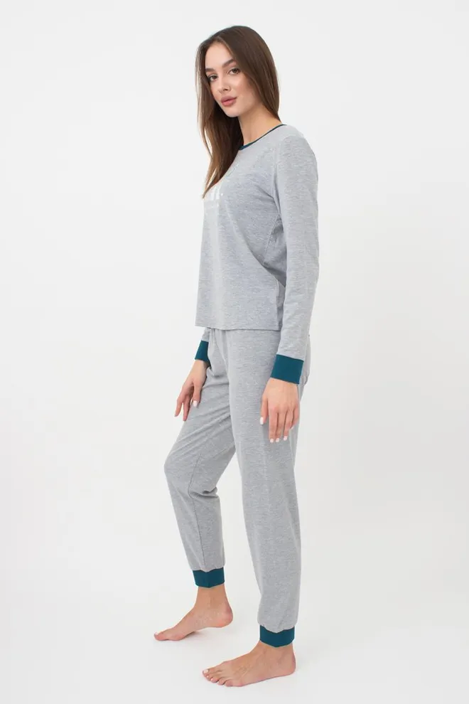 Пижама женская со штанами и рисунком Favorite Time 5316/010 Giulia (light grey melange)