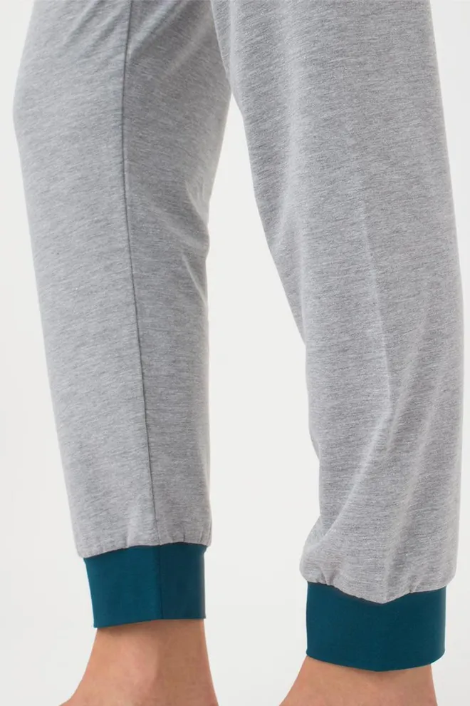 Пижама женская со штанами и рисунком Favorite Time 5316/010 Giulia (light grey melange)