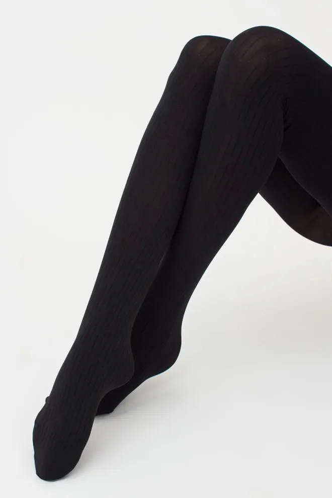 Колготки теплые с геометрическим рисунком Fissure 100 model 1 Giulia (nero)
