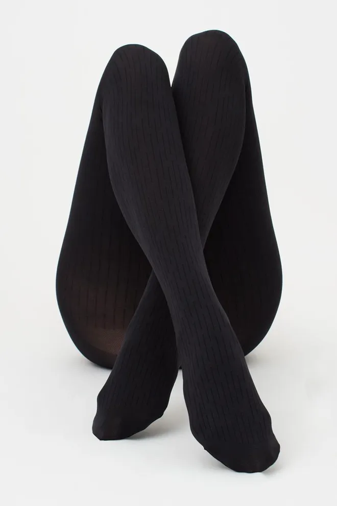 Колготки теплые с геометрическим рисунком Fissure 100 model 1 Giulia (nero)