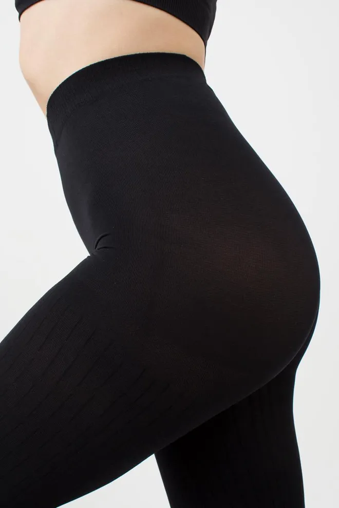 Колготки теплые с геометрическим рисунком Fissure 100 model 1 Giulia (nero)