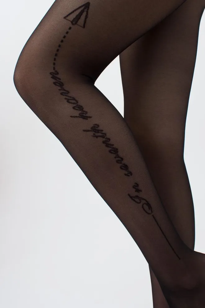 Колготки с надписью Flame 40 den model 2 Giulia (nero)