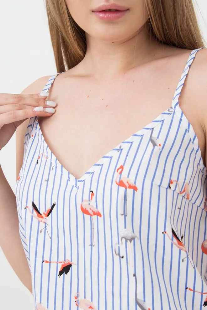 Женская хлопковая майка Flamingo 3812/010 Giulia (blue stripe)