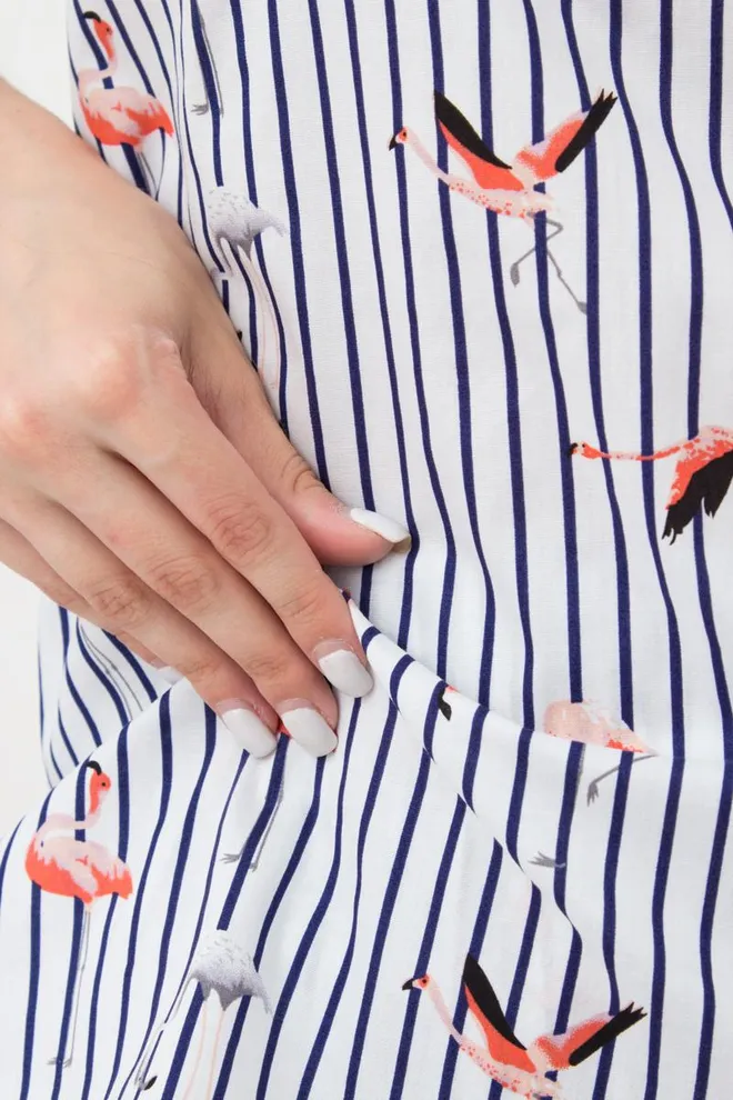 Женская хлопковая майка Flamingo 3812/010 Giulia (dark blue stripe)