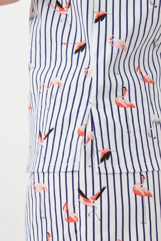 Женская хлопковая майка Flamingo 3812/010 Giulia (dark blue stripe)