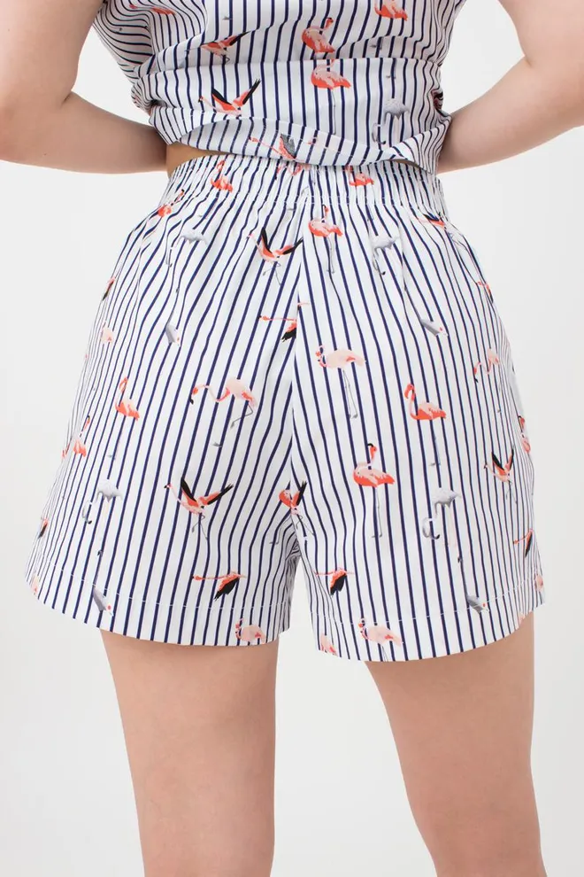 Женские хлопковые шортики FLAMINGO 4212/010 Giulia (dark blue stripe), синий