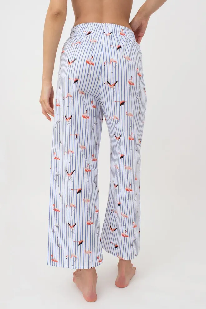 Женские хлопковые штаны FLAMINGO 4318/010 Giulia (blue stripe), голубой