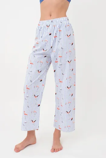 Женские хлопковые штаны FLAMINGO 4318/010 Giulia (blue stripe), голубой