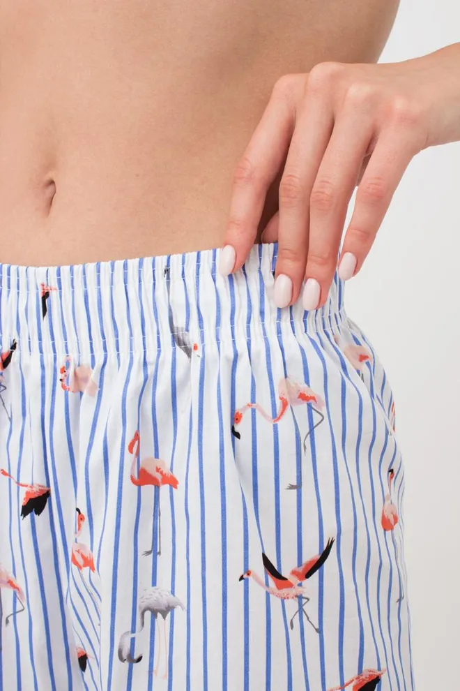 Женские хлопковые штаны FLAMINGO 4318/010 Giulia (blue stripe), голубой