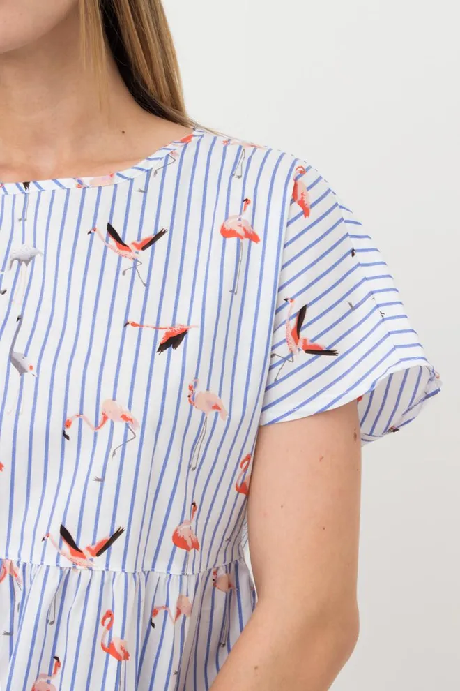 Женская хлопковая блуза Flamingo 4808/010 Giulia (blue stripe)