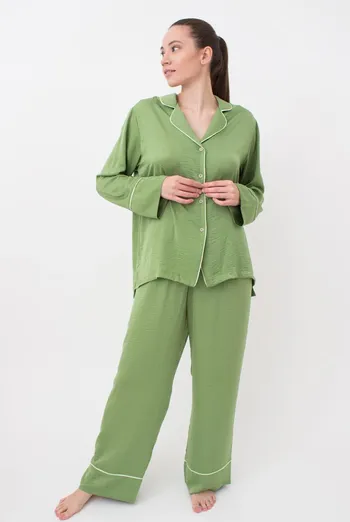 Пижама женская свободная рубашка и штаны Florence 5507/050 Giulia (green)