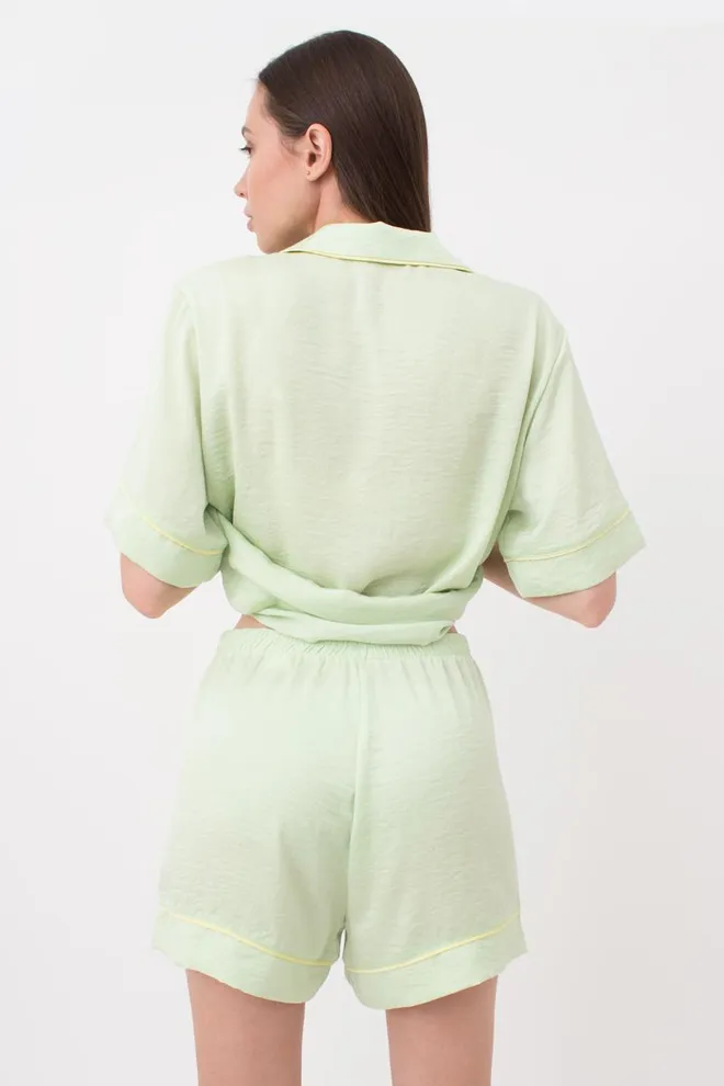 Пижама женская свободная рубашка и шортики Florence 6404/050 Giulia (pistachio)