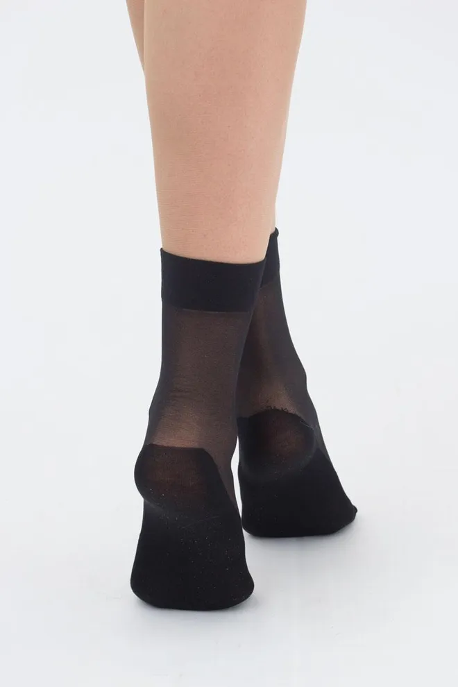 Капроновые носки с хлопковыми следками Footies style socks 20 Giulia (nero)