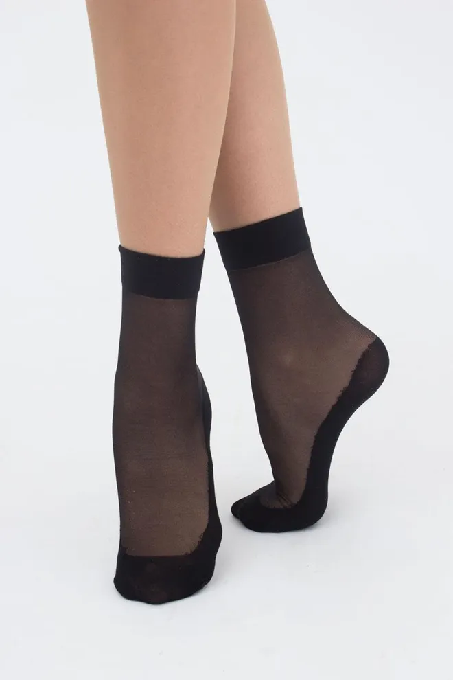 Капроновые носки с хлопковыми следками Footies style socks 20 Giulia (nero)