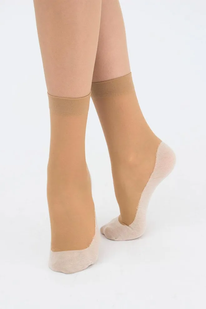Капроновые носки с хлопковыми следками Footies style socks 20 Giulia (daino)