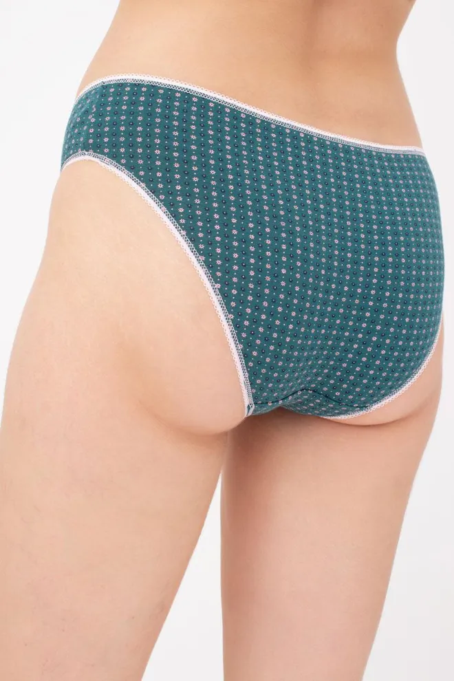 Женские трусы слипы Fleurs 2301/60 Giulia (green flowers)