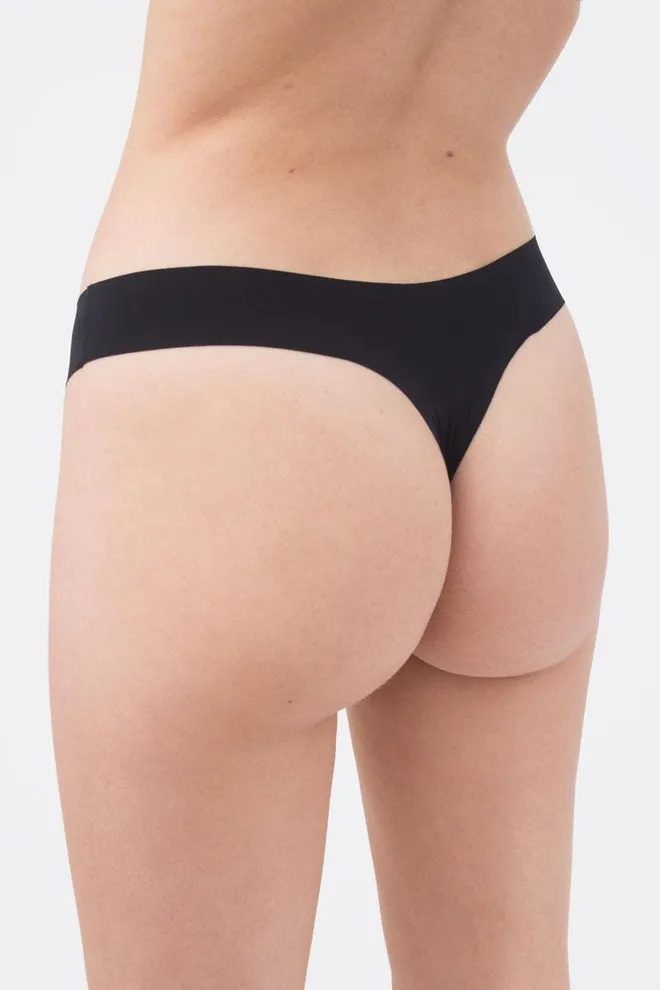 Женские трусы стринги бесшовные L5132br-m Giulia (черный)