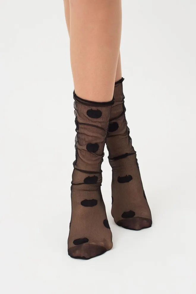 Гольфы без резинки в горох Gm-001 Giulia (nero)