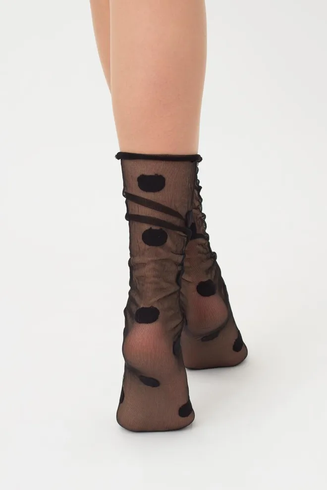 Гольфы без резинки в горох Gm-001 Giulia (nero)