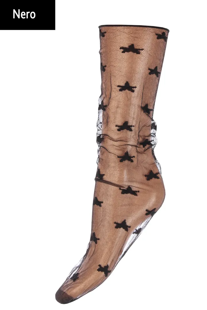 Гольфы прозрачные со звездами Gm 003 Gambaletto Giulia (nero)