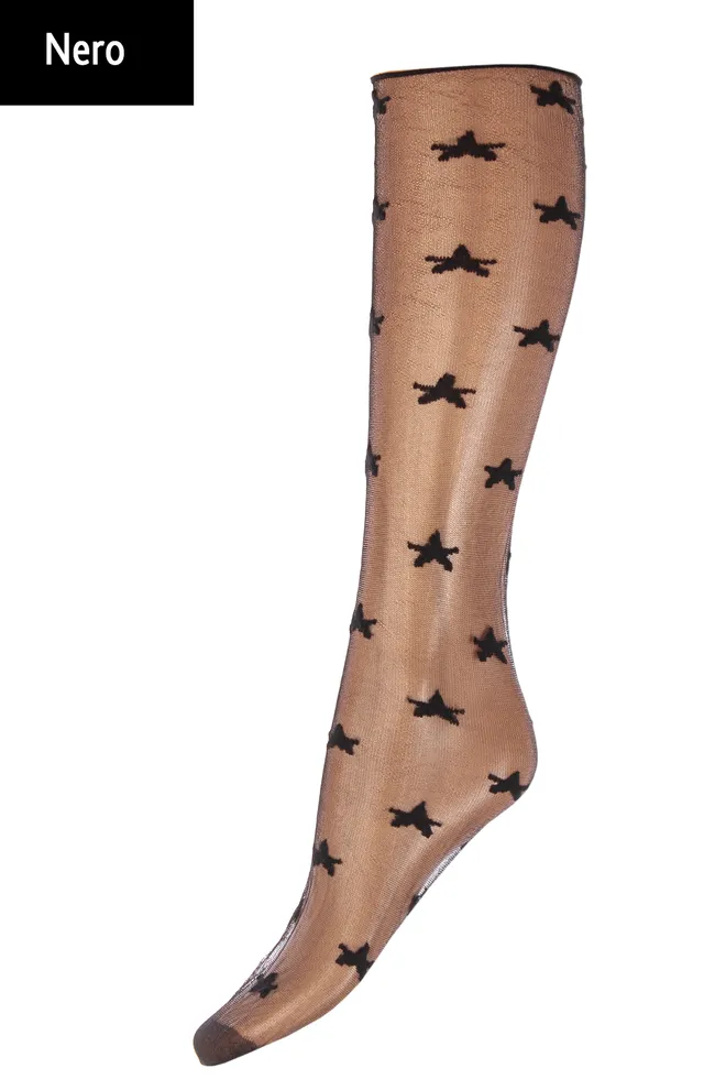 Гольфы прозрачные со звездами Gm 003 Gambaletto Giulia (nero)