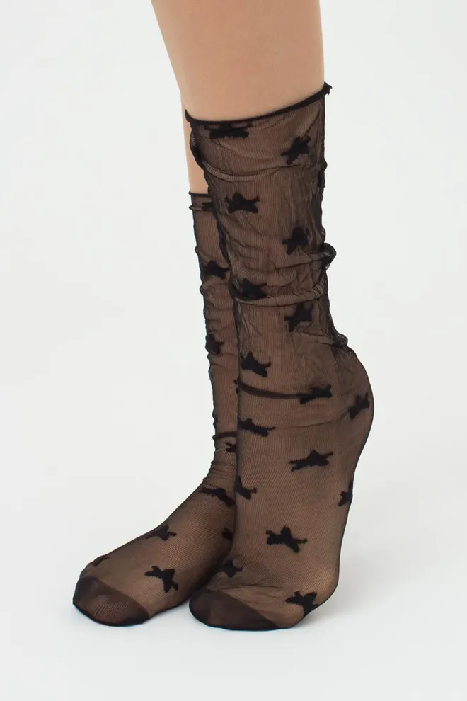 Гольфы прозрачные со звездами Gm 003 Gambaletto Giulia (nero)