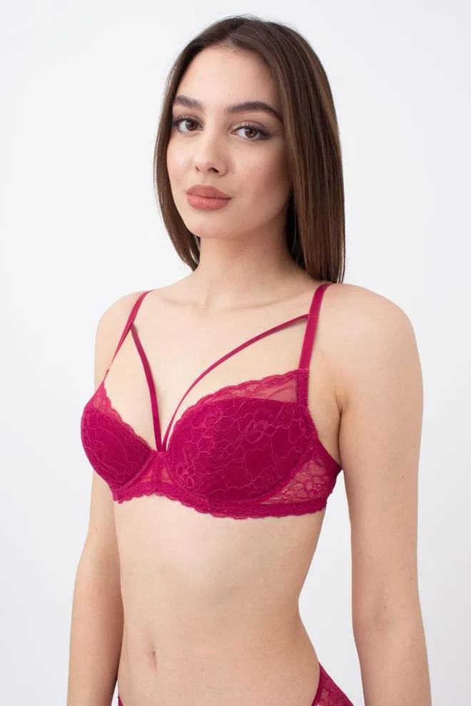 Бюстгальтер кружевной со стрепами Golden daisy 1282/31 Giulia (berry)