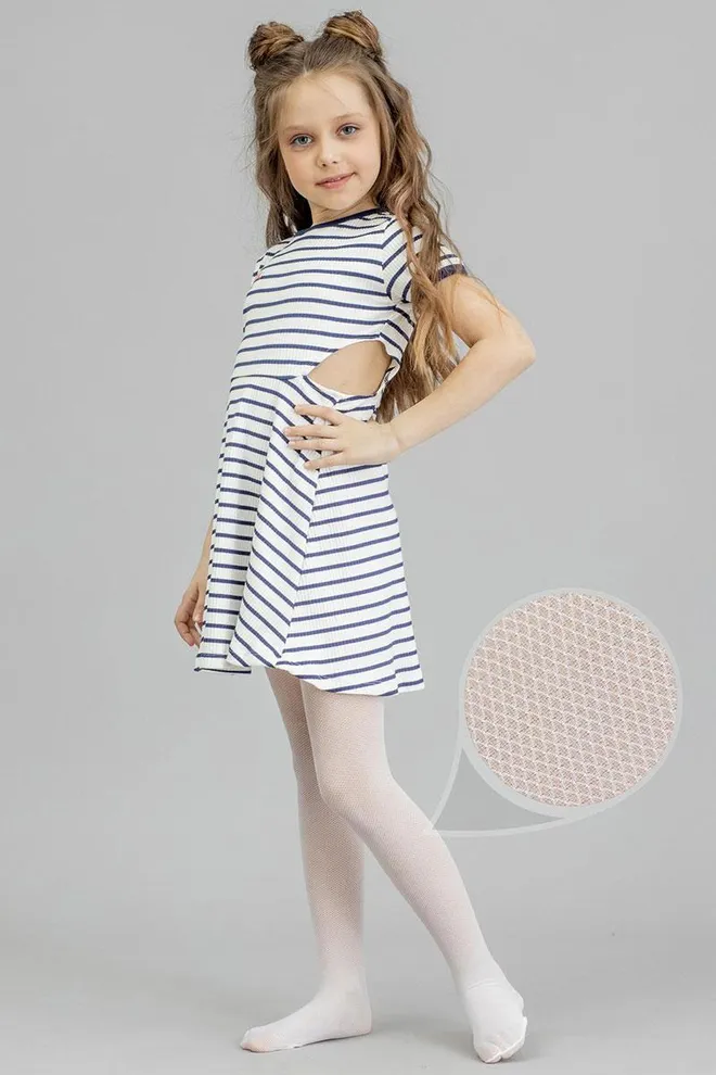 Детские колготки в сетку Hanna 40 den model 1 Giulia (bianco)