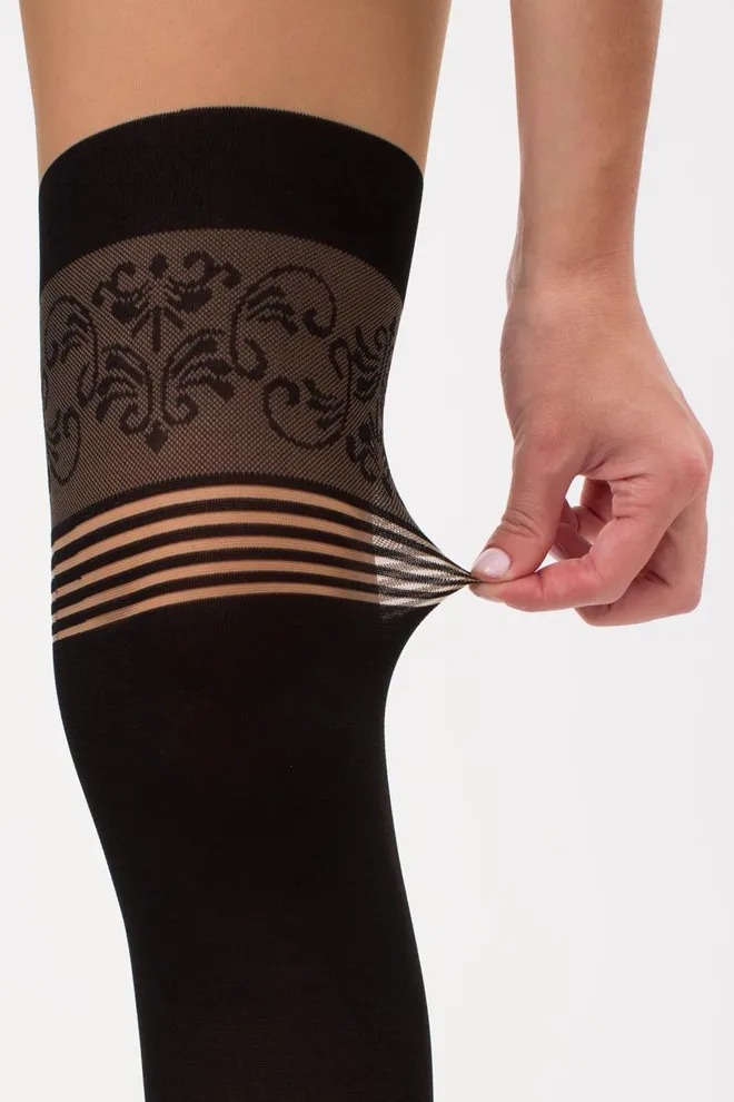 Колготки с имитацией чулок Harley 60 den Giulia (daino/nero)