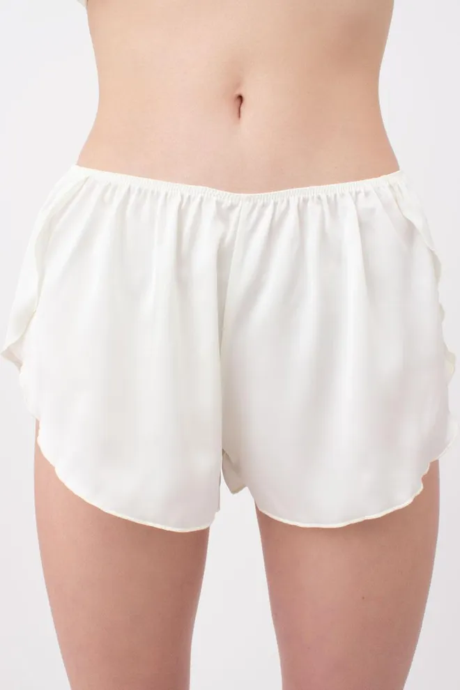 Шелковая пижама женская с шортами HELENA 6025/051 Giulia (ecru), белый