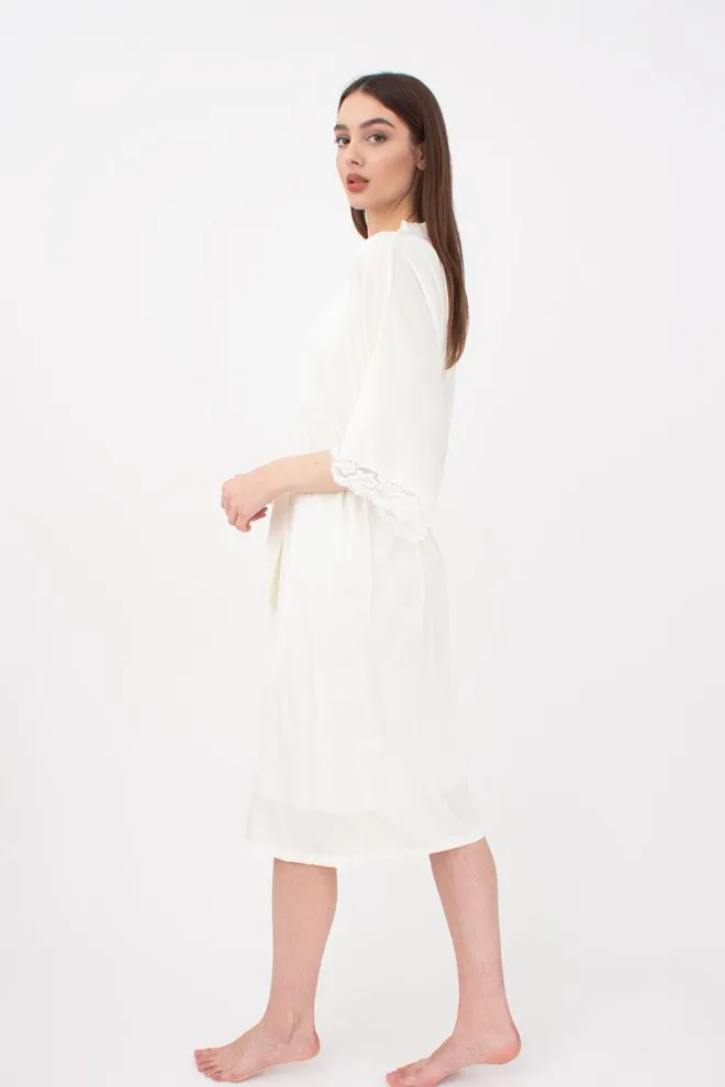 Халат женский на запа́х Helena 7214/051 Giulia (ecru)