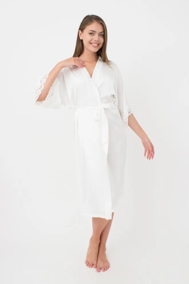 Халат женский на запа́х Helena 7214/051 Giulia (milk)