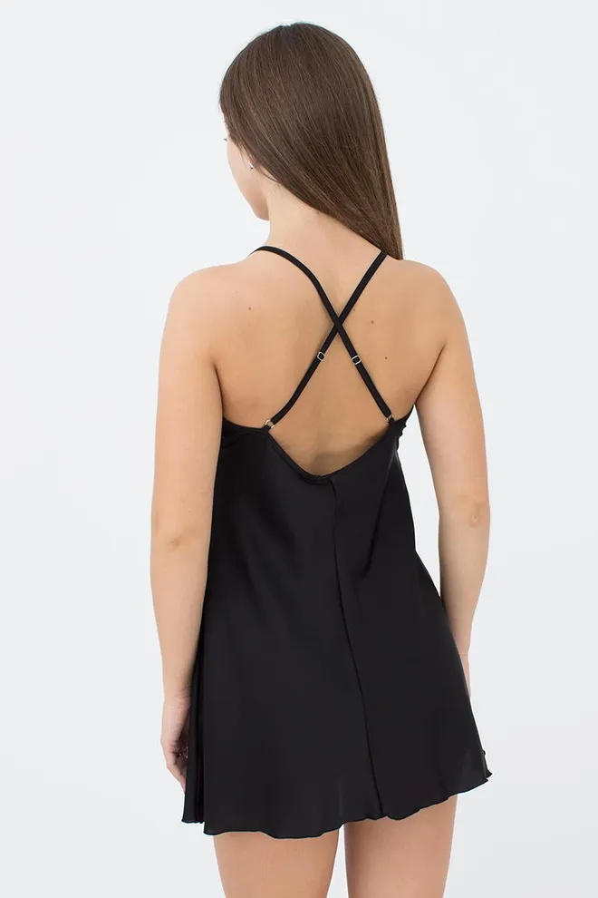 Шелковая ночная сорочка HELENA 8011/051 Giulia (black), черный